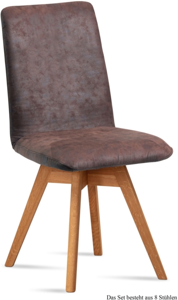 Esszimmerstuhl drehbar (8er-Set) Donni 47x92x60 Eiche geölt/Braun