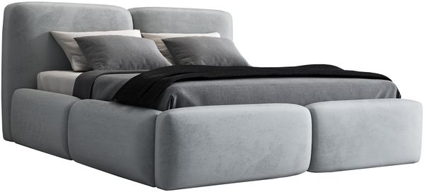 Polsterbett OLKE 90x200 mit Matratze, Bettkasten und Lattenrost. Farbe: Silber 15 Bild 4