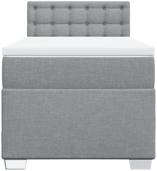 vidaXL Boxspringbett mit Matratze Hellgrau 100x200 cm Stoff 3288113 Bild 5