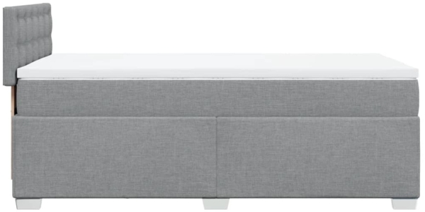 vidaXL Boxspringbett mit Matratze Hellgrau 100x200 cm Stoff 3288113 Bild 10