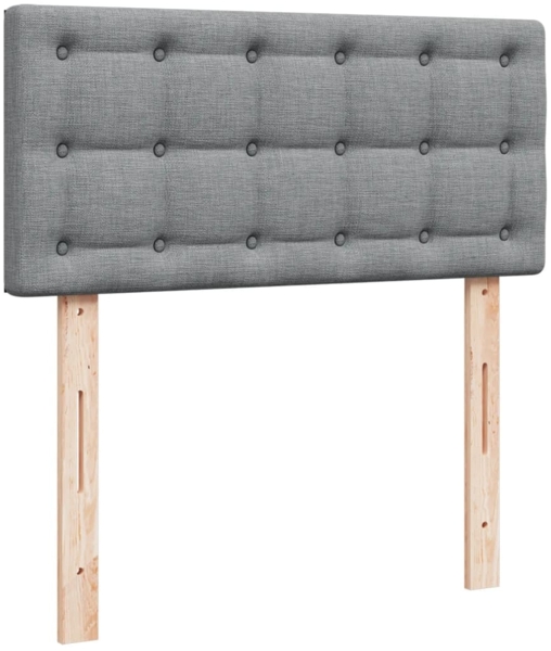 vidaXL Boxspringbett mit Matratze Hellgrau 100x200 cm Stoff 3288113 Bild 6