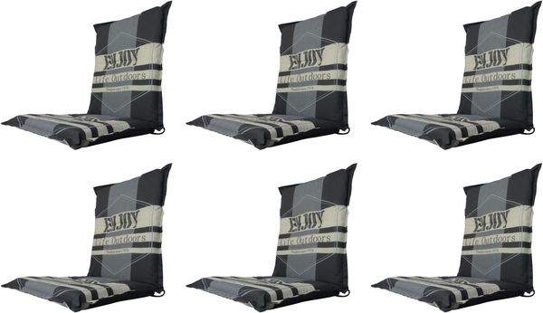 Madison 6x F331 Niederlehner Gartenstuhl Auflagen 105x50x8cm grau