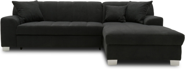 DOMO. collection Ecksofa Capri, Sofa in L-Form mit Füßen aus Chrom, Eckcouch, Polsterecke, Couch 239 x 152 x 75 cm (BxTxH), schwarz