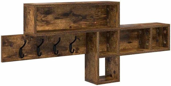 vidaXL Wandmontierter nachttisch Geräucherte Eiche 100 x 12 x 43,5 cm 874415