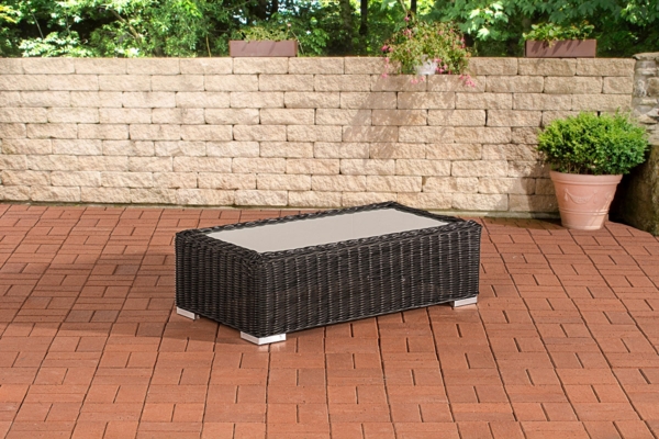 CLP Polyrattan Lounge Tisch Madeira 110 x 60,schwarz