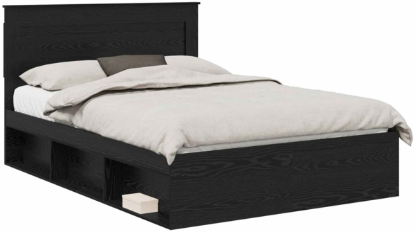 vidaXL Bettrahmen Schwarz 150 x 200 cm Massives Kiefernholz 3410073