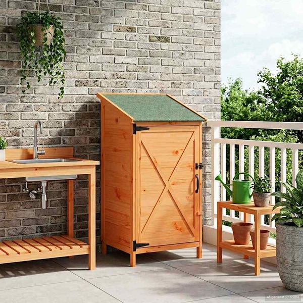 vidaXL Gartenschuppen Braun 59,5 x 56 x 113,5 cm Massivholz aus Fichte 42033471