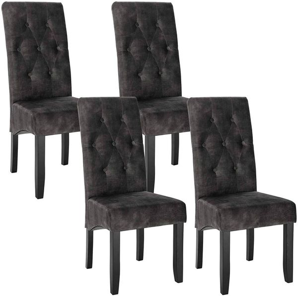 Woltu Esszimmerstuhl (Set, 4 St), Küchenstuhl mit Massivholz Beine