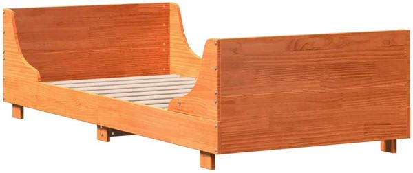 vidaXL Massivholzbett ohne Matratze Wachsbraun 75x190 cm Kiefernholz 3306485 Bild 5