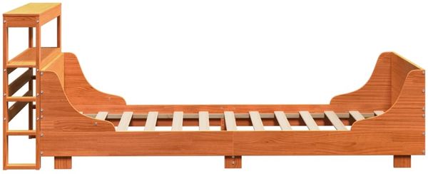 vidaXL Massivholzbett ohne Matratze Wachsbraun 75x190 cm Kiefernholz 3306485 Bild 7