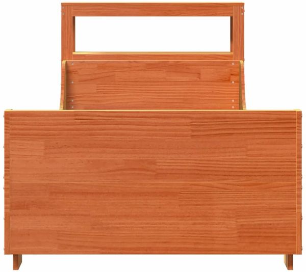vidaXL Massivholzbett ohne Matratze Wachsbraun 75x190 cm Kiefernholz 3306485 Bild 4