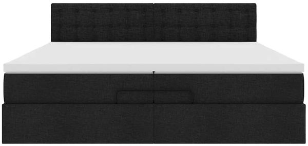 vidaXL Ottoman-Bett mit Matratze Schwarz 200x200 cm Stoff 3311652 Bild 6