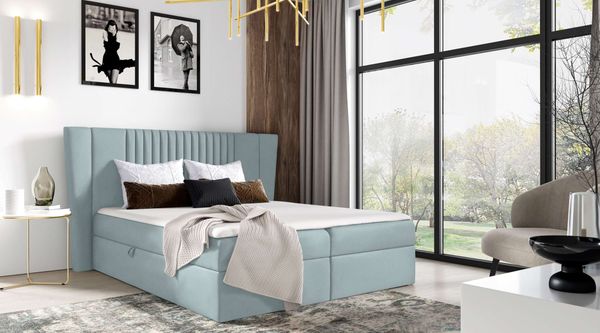 99rooms Orlando Boxspringbett 120x200 cm Velours MONOLITH Silber