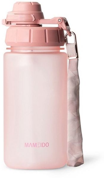MAMEIDO Trinkflasche, mit 2-in-1 Deckel, Zeitmarkierung, Handschlaufe in 0,5l, 1l, 1,5l & 2l
