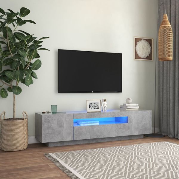 vidaXL TV-Schrank mit LED-Beleuchtung Betongrau 160x35x40 cm 804431