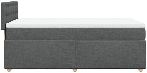 vidaXL Boxspringbett mit Matratze Dunkelgrau 80x200 cm Stoff 3288822 Bild 7