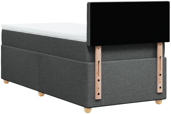 vidaXL Boxspringbett mit Matratze Dunkelgrau 80x200 cm Stoff 3288822 Bild 8