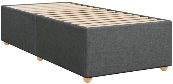 vidaXL Boxspringbett mit Matratze Dunkelgrau 80x200 cm Stoff 3288822 Bild 9