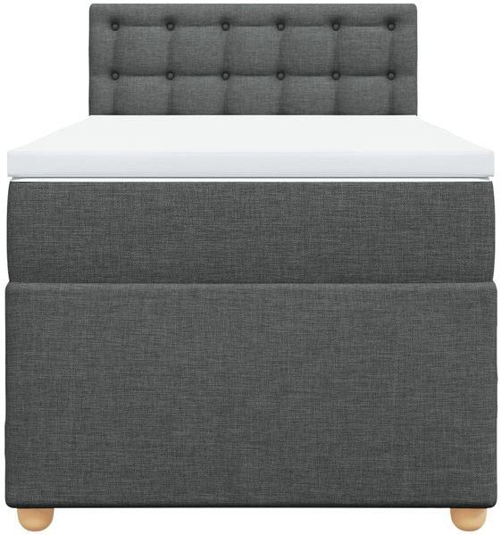 vidaXL Boxspringbett mit Matratze Dunkelgrau 80x200 cm Stoff 3288822 Bild 6