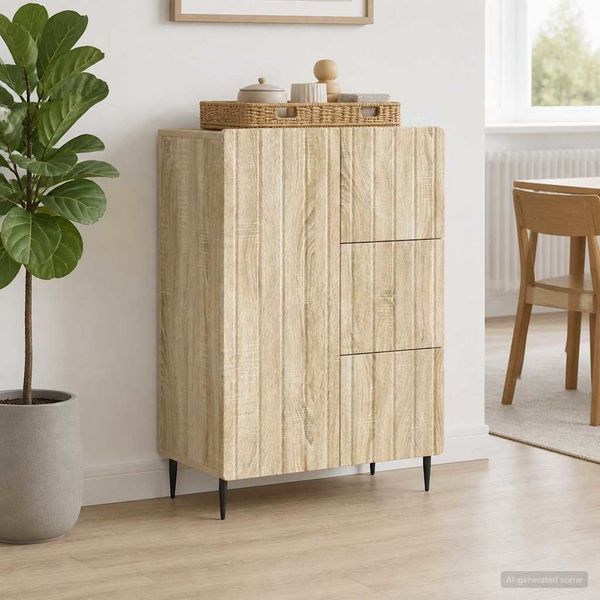 vidaXL Sideboard Sonoma-Eiche 66 x 34,5 x 91,5 cm Holzwerkstoff 894397