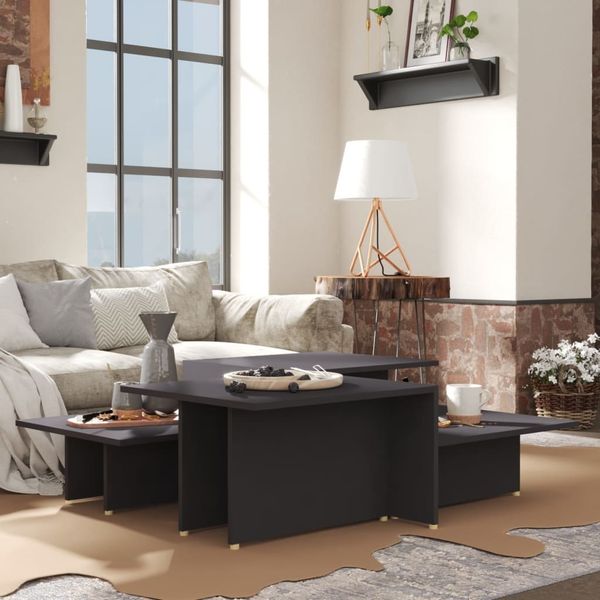 vidaXL Couchtische 2 Stk. Grau 111,5x50x33 cm Holzwerkstoff 805566