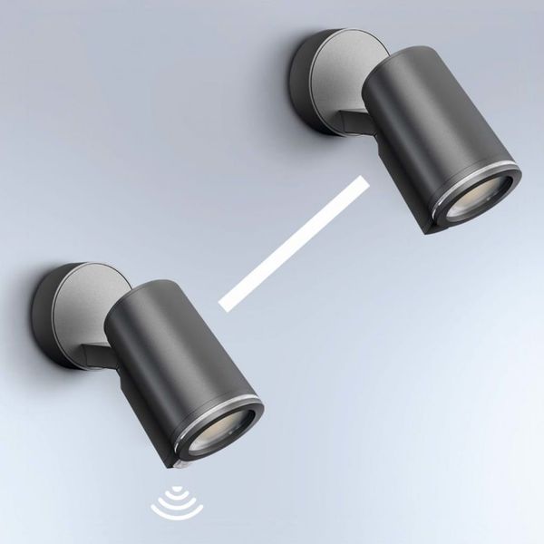 LED-Außenwandstrahler Spot ONE anthrazit, inkl. GU10-Leuchtmittel, 512 lm, Außenleuchte per Kabel vernetzbar, Aluminium, 6,7 W