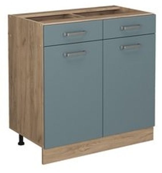 Küchenunterschrank R-Line Blau-Grau 80 cm ohne Arbeitsplatte Vicco Bild 6