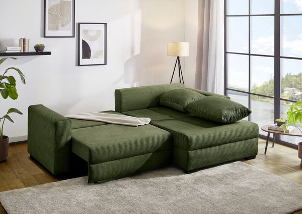 Jockenhöfer Gruppe Ecksofa Elmau XL L-Form, B: 261 cm, mit Bettfunktion, Bettkasten & 2 Zierkissen