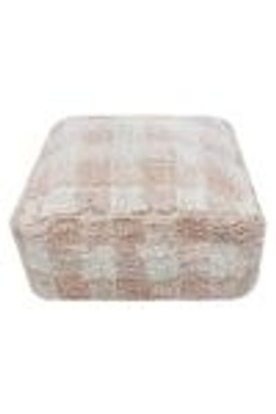 Sitzkissen Bodenkissen \"Pouffe\", 40 x 40 x 20 cm, Vichy Karo, in rose, von Lorena Canals