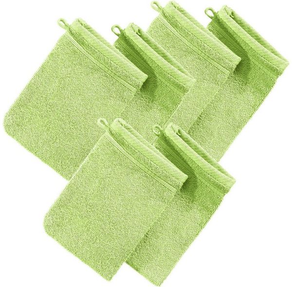 Erwin Müller Waschhandschuh Waschhandschuh "Heidelberg" 6er-Pack, Frottier, Walk-Frottier Uni