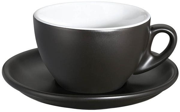 Cilio Roma Schwarz Matt Cappuccino-Tasse