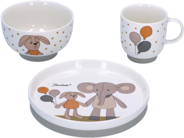 Sterntaler Kinder Porzellan-Geschirr-Set 3-tlg. Eddy & Happy - A