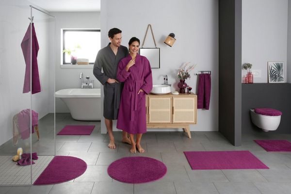 my home Badematte Vanessa, Höhe 10 mm, rutschhemmend beschichtet, fußbodenheizungsgeeignet, schnell trocknend, strapazierfähig, Polyester, rund, Badteppich, weiche Haptik, unifarben