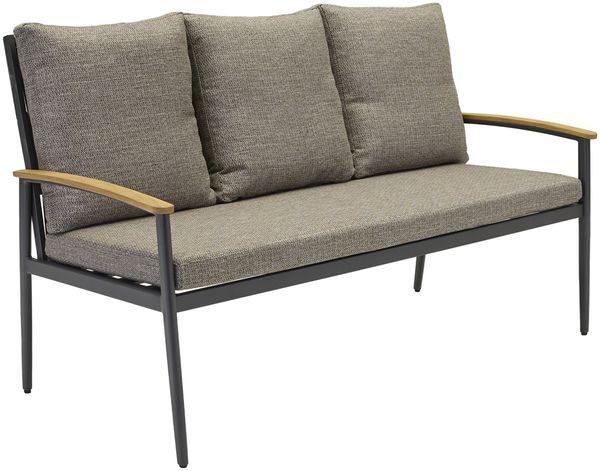 Loungesofa Phoenix 3-Sitzer 196cm Gartensofa mit Polster Teak Rope Anthrazit