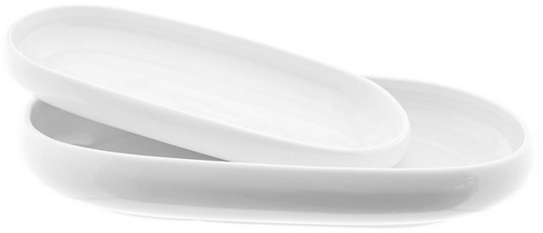 Belicia Servierplatten-Set aus Porzellan – 2-teilig in elegantem Weiß