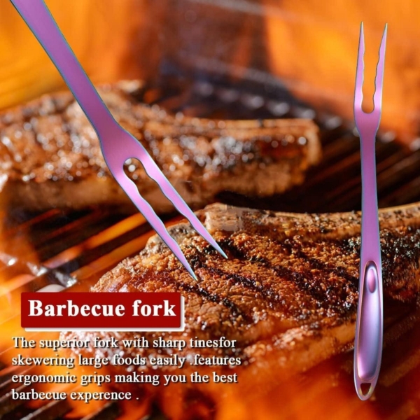 LuxusKollektion Grillzubehör-Set, 4-teilig, Titan-Edelstahl, Regenbogen Bild 6