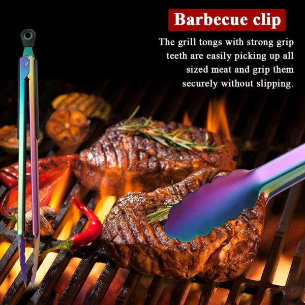 LuxusKollektion Grillzubehör-Set, 4-teilig, Titan-Edelstahl, Regenbogen Bild 7