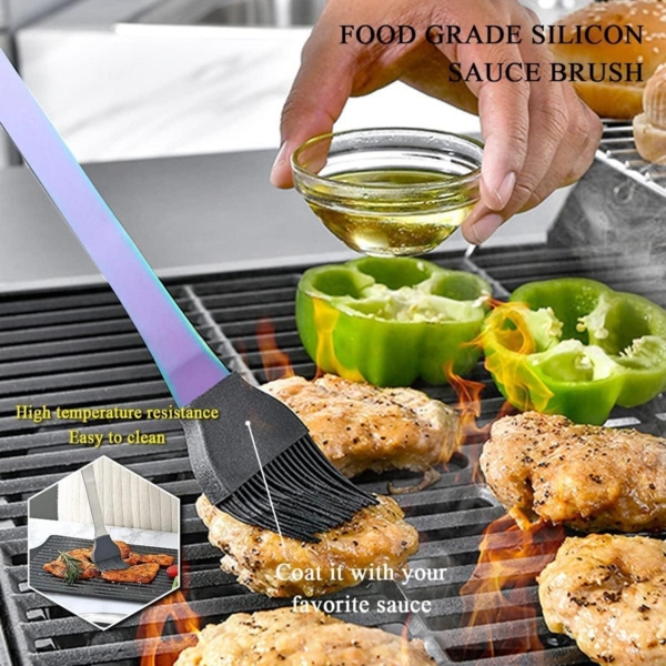 LuxusKollektion Grillzubehör-Set, 4-teilig, Titan-Edelstahl, Regenbogen Bild 5