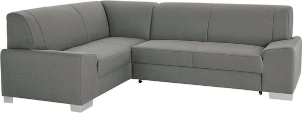 DOMO collection Ecksofa Anzio in kubischer Formensprache, flache Armlehnen, L-Form, Wahlweise mit Bettfunktion und Federkern für hohen Sitzkomfort