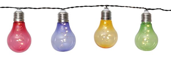 LED-Solarkette "Glow", 10x 5 LED, bunt, Kunststoff
