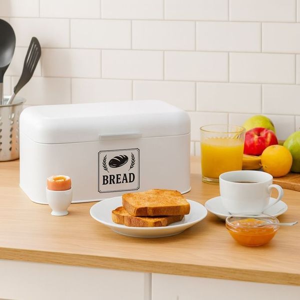 Relaxdays Retro Brotkasten mit Deckel & Griff