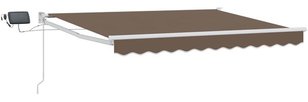 vidaXL Manuelle Gelenkarmmarkise mit LEDs Taupe 3426359 Bild 2