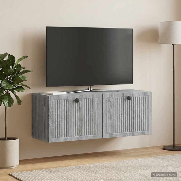 vidaXL Wandmontierter TV-Schrank Graues Sonoma 78,5 x 31 x 30 cm 898041