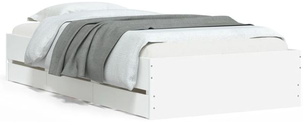 Einzelbettgestell Design für Erwachsene mit Schubladen Weiß 90x190 cm Holzwerkstoff d3795e