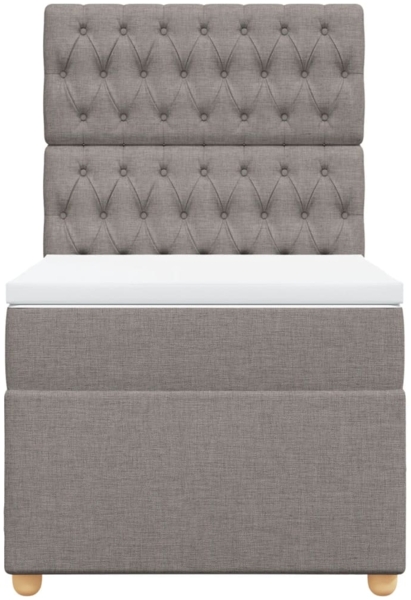 vidaXL Boxspringbett mit Matratze Taupe 100x200 cm Stoff 3293502 Bild 5