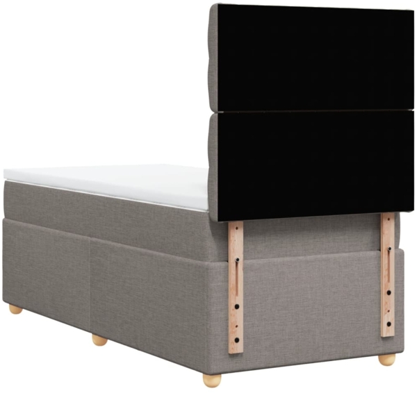 vidaXL Boxspringbett mit Matratze Taupe 100x200 cm Stoff 3293502 Bild 7