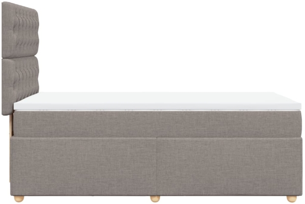 vidaXL Boxspringbett mit Matratze Taupe 100x200 cm Stoff 3293502 Bild 6