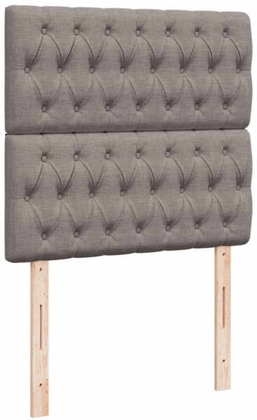 vidaXL Boxspringbett mit Matratze Taupe 100x200 cm Stoff 3293502 Bild 8