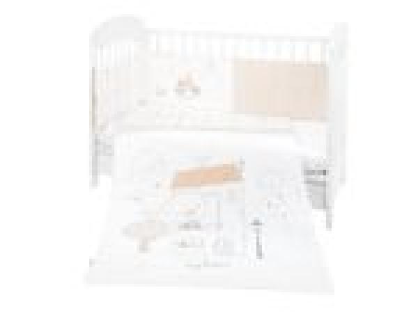 Kikkaboo Bettwäsche 4-teilig Decke 135 x 95 cm Bezug Nestchen Bett 120 x 60 cm weiß