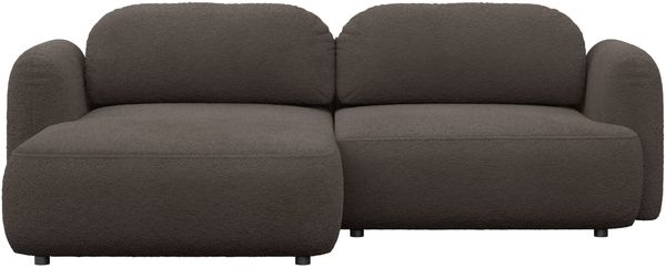 Selsey Tvoya Ecksofa mit Schlaffunktion, Ottomane links, Bouclé Braun Bild 6